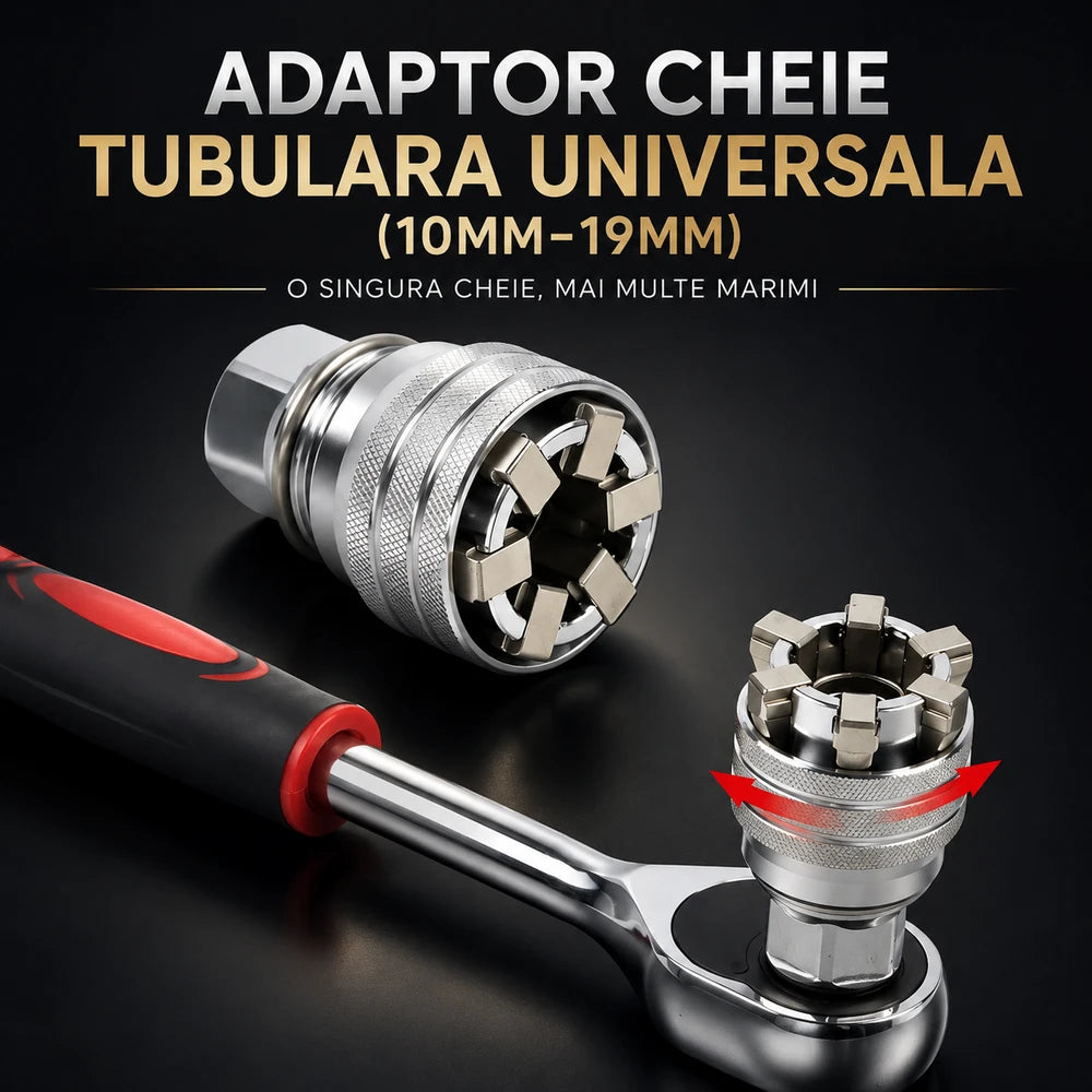 Adaptor Cheie Tubulară Universală (10 mm - 19 mm) + CADOU Extensie Adaptor