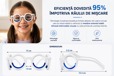Ochelari Anti-Rău de Mișcare - Călătorii liniștite