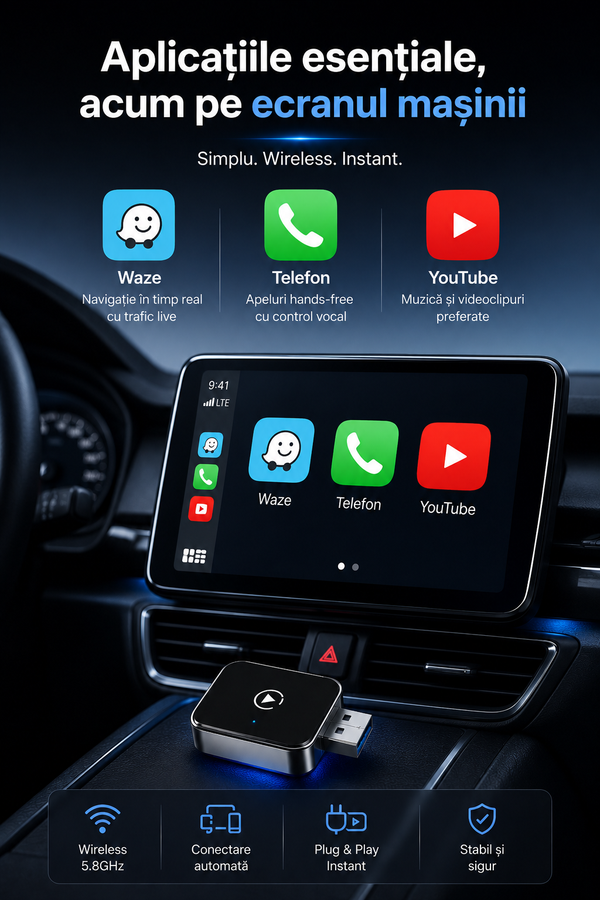 Adaptor CarPlay Wireless Simplu